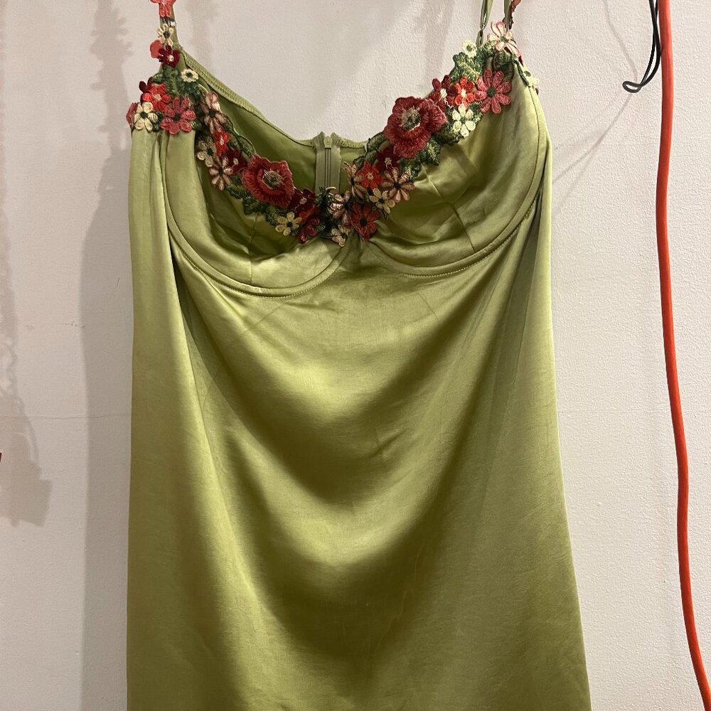 PRINCESS POLLY: KENZIE MINI DRESS GREEN (SZ 18)